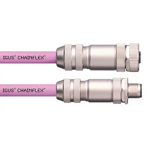 Harnessed DeviceNet cable, TPE, oil resistant, connector A: M12 male A-coded, connector B: M12 female A-coded