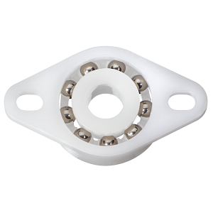 xiros® flanged ball bearing 2-hole, FDA-compliant