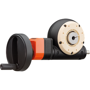 drygear® Apiro gearbox with manual clamp, position indicator and handwheel