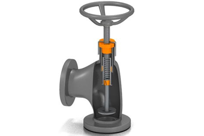 Stopventil med dryspin®-føringsskrue, iglidur®-glidelejer og -stempelring