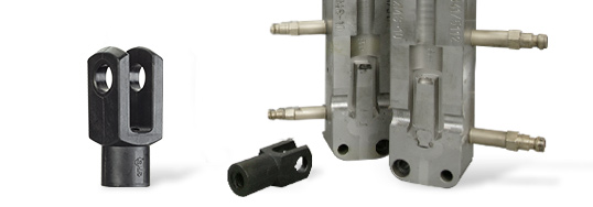 Sprøjtestøbeværktøj fremstillet i aluminium med produceret komponent