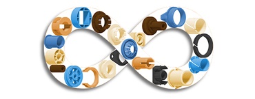 Diverse individuelle lejer fremstillet af igus® efter dine krav