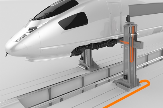 Løfteplatforme for tog fremstillet med e-kæder og chainflex kabler