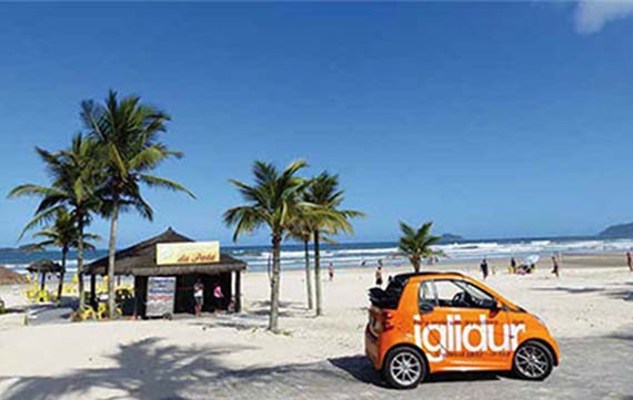 iglidur on tour Smart på stranden i Brasilien